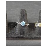Sterling Silver Moissanite Ring Set Stamped S925