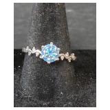 Sterling Silver Moissanite Ring Set Stamped S925