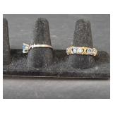 Sterling Silver Moissanite Ring Set Stamped S925