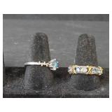 Sterling Silver Moissanite Ring Set Stamped S925