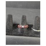 Sterling Silver and Enamel Heart Design Ring Stamped S925 (size 8.75) and Magnetic Silver Toned Band