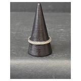 Silver and Clear Stone Band (Non-Magnetic), Gold Toned Ring (Magnetic), and Silver Wide Band (Non-Magnetic)