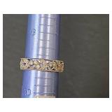 Silver and Clear Stone Band (Non-Magnetic), Gold Toned Ring (Magnetic), and Silver Wide Band (Non-Magnetic)