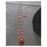 Ruby Red Crystal Jewelry Set