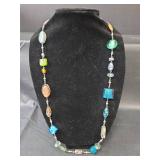 Glass Beaded Necklace and Earring Set