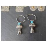 Southwestern Style Turquoise and Silver Earring Set