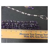 Amethyst Necklaces and Earring Set with Magnetic and Pearl Necklace