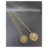Vintage Floral Pendant Necklaces Set