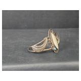 Native American Mother of Pearl and Turquoise Cuff Bracelet