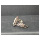 Native American Mother of Pearl and Turquoise Cuff Bracelet
