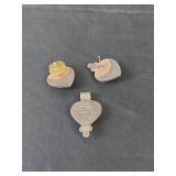 Sterling Silver Black Onyx Heart Pendant and Earrings Jewelry Set