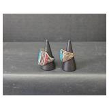 Navajo Style Turquoise Ring Pair