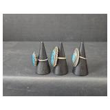 Southwestern Style Adjustable Turquoise Rings
