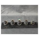 Southwestern Style Turquoise and Coral Adjustable Ring Collection