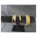 Set of 3 Gold Toned Bangle Bracelets