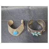 Southwestern Turquoise Floral Cuff Bracelets (Non-Magnetic)