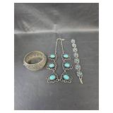 Turquoise and Silver Toned Jewelry