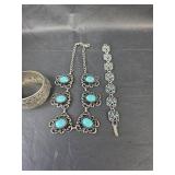 Turquoise and Silver Toned Jewelry