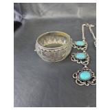 Turquoise and Silver Toned Jewelry