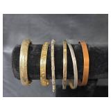Mixed Metal Bangle Bracelet Collection