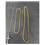 Mixed Gold-Tone Chain Collection with Cross Pendants