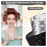 Thermal Rollers for Hair, 24PCS Jumbo Rollers Hair Curlers with Clips, Large Roller with 63mm 48mm 36mm Self Grip Thermal Hair Roller for Long Medium Short Hairs Volume - Retail: $9