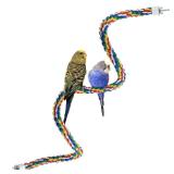 Bird Rope Perches for Parrots, Cockatiels, Parakeets, Budgie Cages Comfy Birds Colorful Rope Toy (41inch Metal nut) - Retail: $9