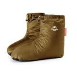 Naturehike Ultralight Winter Goose Down Booties, Camping Warm & Cozy Down Sleeping Socks for Men & Women, Down Filled Slipper Boots with Storage Bag (S, Goose Down-Brown) - Retail: $36