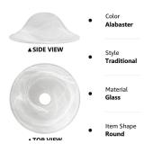 Antique Glass Lamp Shade for Floor lamp, Alabaster Torchiere Lamp Shade Replacement, Floor Lamp Replacement Parts (White Alabaster, 12