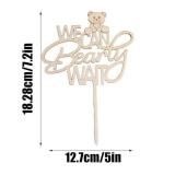 Wooden We Can Bearly Wait Cake Topper Baby Shower Baby Cake Topper for Party Supplies, Gender Reveal Party Supplies