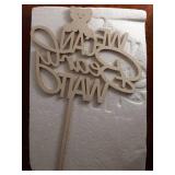 Wooden We Can Bearly Wait Cake Topper Baby Shower Baby Cake Topper for Party Supplies, Gender Reveal Party Supplies