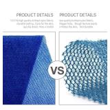 3 Pieces African Bath Sponge African Net Long Net Bath Sponge Exfoliating Shower Body Scrubber Back Scrubber Skin Smoother, Great for Daily Use(Blue, Black, Off-White) - Retail: $8