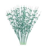 Felice Arts 6 Pack Green Artificial Glitter Berry Stems 15.7 Fake Christmas Picks Decorative Glitter Sticks for Christmas Tree Vase DIY Wreath Crafts Fireplace Decor "