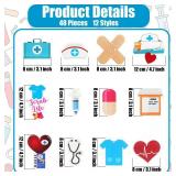 48 Pieces Christmas Nurse Wood Ornament Scrub Life Tray Cap Themed Hanging Appreciation Gifts for Tree Home Decorations (Classic) - Retail: $15