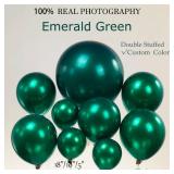 Double stuffed emerald Balloons Different sizes Customized 63 PACK 18+10+5 inch Dark Teal emerald green Balloon Garland kit For Wedding Birthday baby shower anniversary decorations - Retail: $16