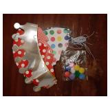 Party Hats for Kids Birthday Hats, DIY Mini Cone and Crown Set with Pom Poms, Small Paper Caps for Stuffed Animals, Pets or Toddler Decorations, Assorted Rainbow Colors - Retail: $9