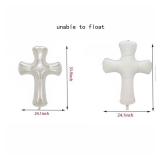 3Pcs Cross balloon Baptism Religious Party Helium Foil Balloons for First Communion God Bless Christening Memorial Birthday Wedding Party Decorations Supplies (Silver) - Retail: $8