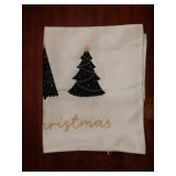 White Christmas Pillow Covers 12x20, Tree Pillow Cases, Winter Decor, White Black Gold Merry Reversible Decorative Throw Pillows Cover - Retail: $7