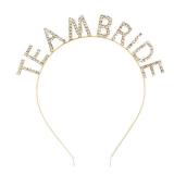 Gold Team Bride Headband Bachelorette Party Decorations Rhinestone Bridesmaid Headbands for Bridal Shower, Bachelorette Party, Wedding - Retail: $7