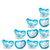 Pacifier for Babies 3 Months and Up, USA Made, Natural Shaped Orthodontic Binky, Lovingly Shared in NICUs & Hospitals Worldwide, Medical-Grade 100% BPA-Free - 4 Pack - Blue - Retail: $10