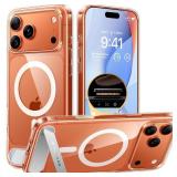 Strong Magnetic & Seamless Stand for iPhone 17 Pro Max Case, Anti-Yellowing, Fit for MagSafe, Military Grade Drop Protection, Adjustable Kickstand Slim for iPhone 17 Pro Max Case Diamond Clear - Retai