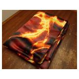 Lava Fire Glow Blaze Table Cloth Orange Fantasy 52 x 70 Rectangle Polyester Tablecloths for Dining Kitchen Outdoor Picnic Camping Party Wedding Event Washable - Retail: $20