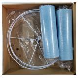 Lamp Shades Set of 2, Drum Lampshade for Table Lamps Floor Lamp, 13 Top X 13" Bottom X 10" High Blue Large Line Fabric Lamp Shades, Easy Assembly Replacement Lampshades - Retail: $40"