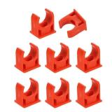 8Pcs PVC Water Pipe Clamps Clips, U-Shaped Tubing Hose Buckles, Irrigation Tube Holder for 16mm OD for TV Trays Tubing Hose Hanger Support Tubing, Red - Retail: $7