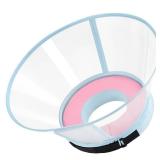 Sponge Core Dog Cone, Inflatable Dog Cone Collar Alternative, Dogs Donut Collar After Surgery, Soft Cone for Large Medium Small Dogs to Stop Licking, No Inflation Required, Clear View(Size 7, Pink) - 