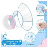 Sponge Core Dog Cone, Inflatable Dog Cone Collar Alternative, Dogs Donut Collar After Surgery, Soft Cone for Large Medium Small Dogs to Stop Licking, No Inflation Required, Clear View(Size 7, Pink) - 