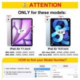 Hybrid Slim Case for iPad Air 11-inch M3 (2025) / M2 (2024), iPad Air 5th (2022) / 4th Generation (2020) 10.9 Inch - Shockproof Cover with Clear Back Shell & Pencil Holder, Don