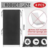 4 Pcs 4 Pcs Outdoor High Back Chair Cushion Covers (Not Includes Cushion) 44 x 21 x 4 Waterproof Patio Replacement Rocking Chair Slipcover Seat Pad Cover with Tie for Furniture (Dark Gray)