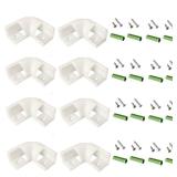 8-Pack 16MM Wide V Shape LED Strip Channel 90 Degree White Connector,Under Cabinet 45 Curved Cover profile Corner Kit,Inner Right Angle Turning link Solution With Mounting Kit (White) - Retail: $9