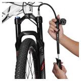 High Pressure Shock Pump, (300 PSI Max) for Fork & Rear Suspension, Lever Lock on Nozzle No Air Loss (Black) - Retail: $32